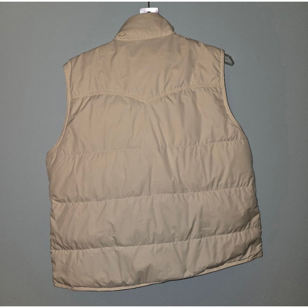 Lands' End Womens Puffer Vest Cream Paisley Reversible Down Filled Winter Size L - Picture 3 of 14